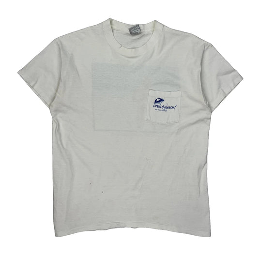 St. Maarten Anvil Graphic T-Shirt - XL White Cotton