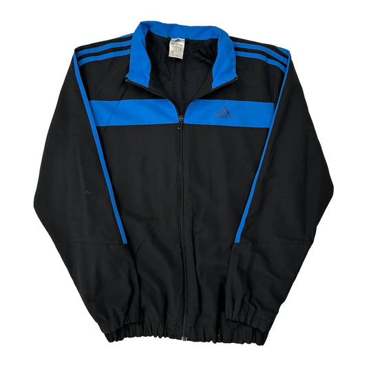 Adidas Striped Track Jacket - Medium Black Polyester