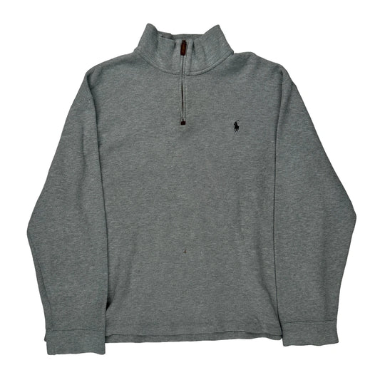 Polo By Ralph Lauren 1/4 Zip - XL Grey Cotton