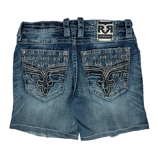 Rock Revival Denim Shorts - 34W 10L Blue Cotton