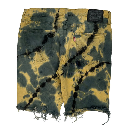 Levis Tie-Dye Denim Shorts - 36W 11L Multicoloured Denim