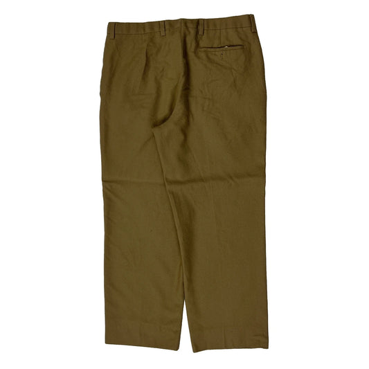 Burberry Trousers - 32W 27L Khaki Wool Blend