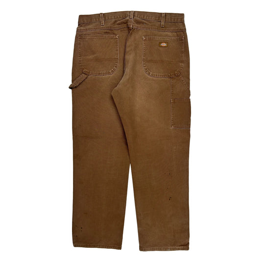 Dickies Carpenter Trousers - 38W 32L Brown Cotton