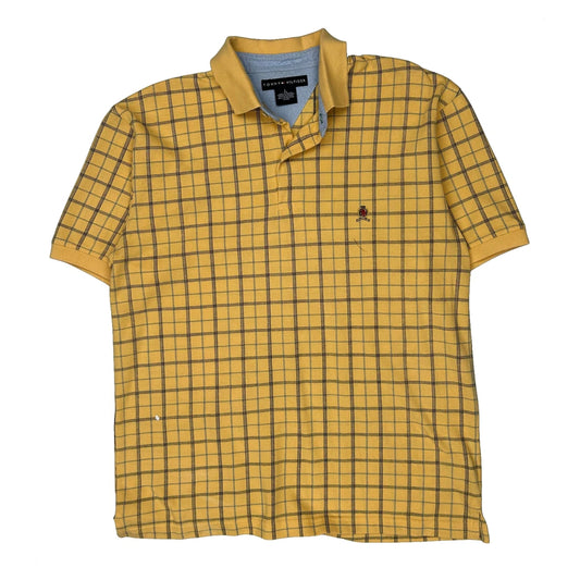 Tommy Hilfiger Checked Polo Shirt - Large Yellow Cotton