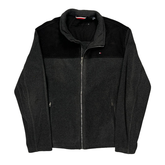 Tommy Hilfiger Fleece Jacket - Large Grey Polyester