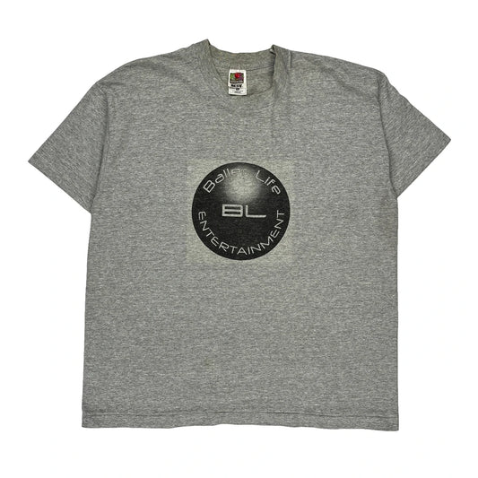 Baller Life Entertainment Fruit Of The Loom Single Stitch T-Shirt - XL Grey Cotton Blend