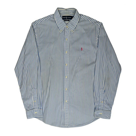 Custom Fit Ralph Lauren Striped Shirt - Large White Cotton