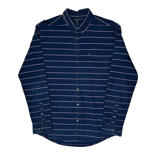 Vintage Tommy Hilfiger Slim Fit Shirt - XL Navy Cotton