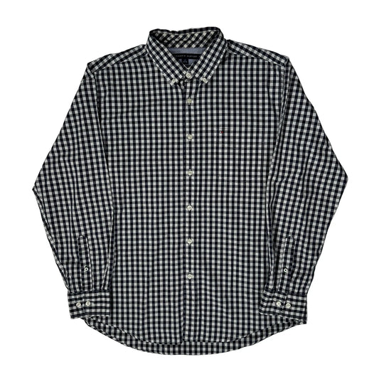 Tommy Hilfiger Checked Shirt - Large Navy Cotton