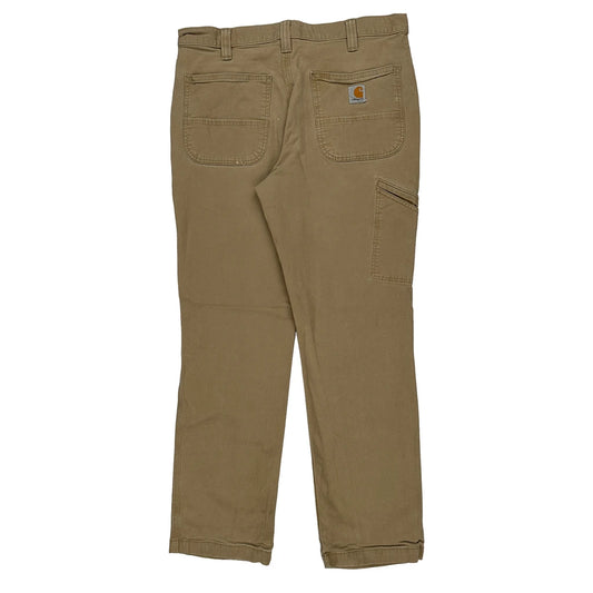 Relaxed Fit Carhartt Carpenter Trousers - 34W 31L Khaki Cotton