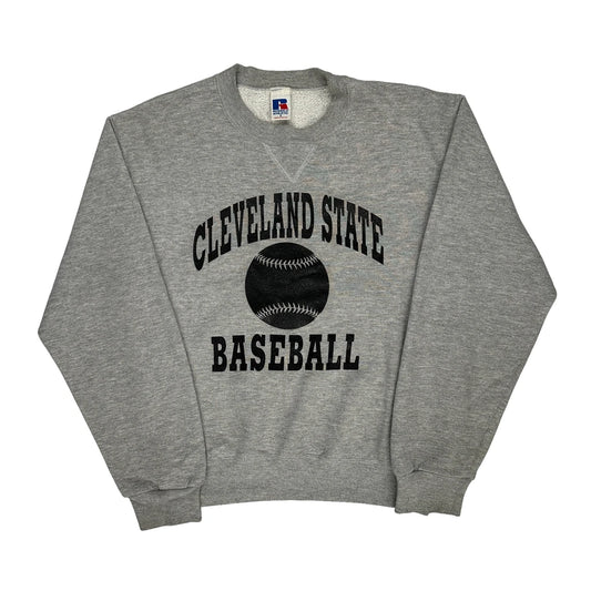 Cleveland State Baseball Russell Athletic College Sweatshirt - Small Grey Polyester Blend