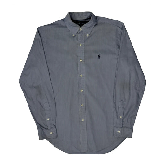 Classic Fit Ralph Lauren Striped Shirt - Medium Blue Cotton