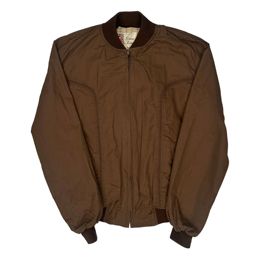 Vintage 70S Simon Kessel Bomber Jacket - Large Brown Polyester