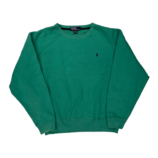 Polo By Ralph Lauren Sweatshirt - Large Green Cotton Blend