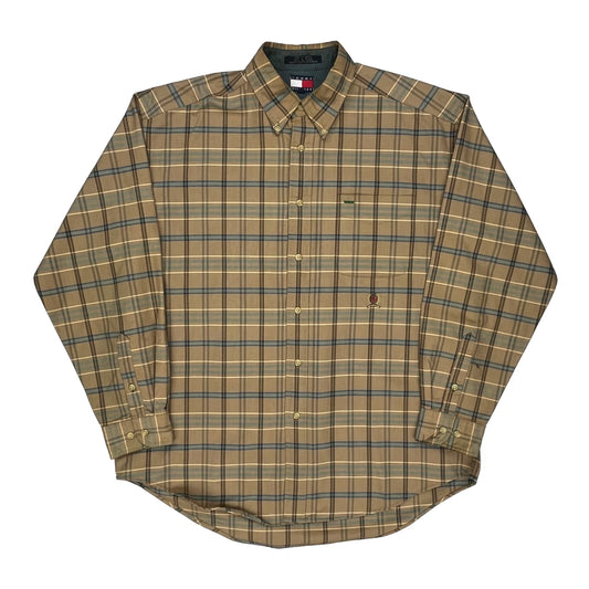 Tommy Hilfiger Checked Shirt - Large Blue Cotton