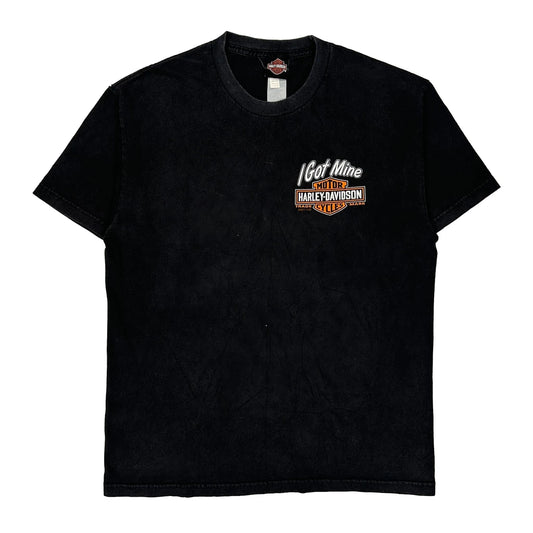 Seoul Korea Harley Davidson Graphic T-Shirt - Large Black Cotton