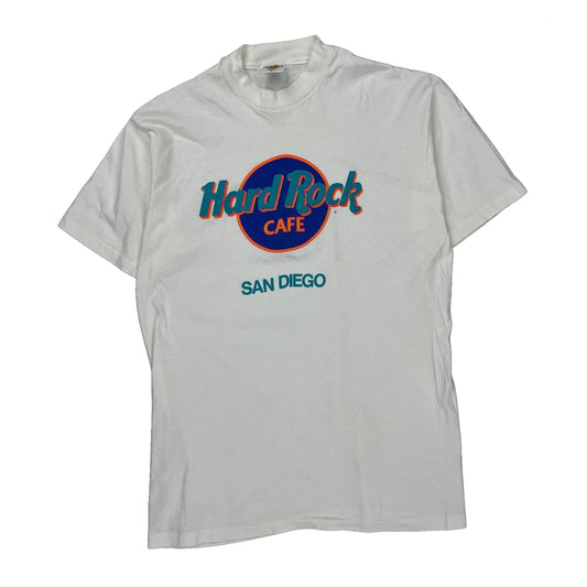 San Diego, Made In USA Hard Rock Cafe Graphic T-Shirt - Large White Cotton