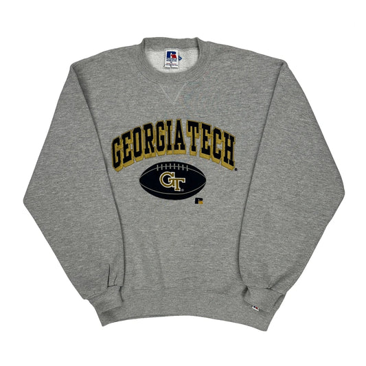 Made In USA Russell Athletic Georgia Tech Sweatshirt - Large Grey Cotton
