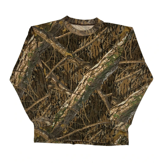 Mossy Oak Long Sleeve T-Shirt - Medium Brown Cotton