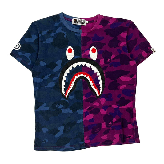 Vintage Shark Face A Bathing Ape Graphic T-Shirt - Medium Multicoloured Cotton