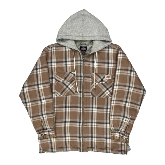 Dickies Checked Overshirt - Medium Brown Cotton