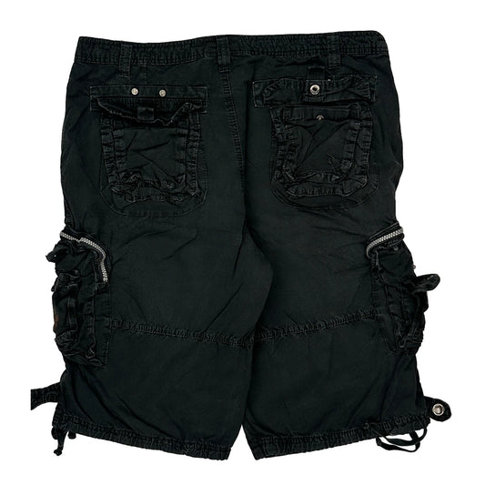 Focus Cargo Shorts - 36W 12L Black Cotton