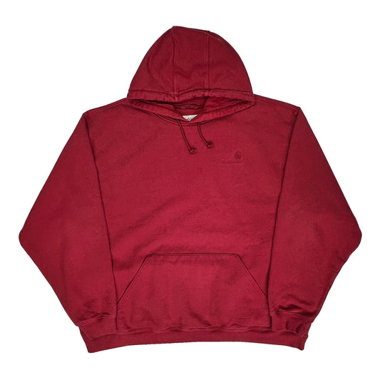 Carhartt Hoodie - 3XL Burgundy Cotton Blend