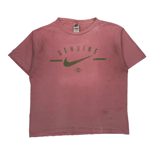 Nike Graphic T-Shirt - Large Pink Cotton