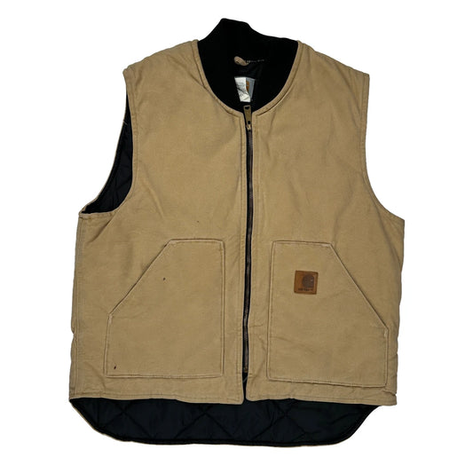 Made In USA Carhartt Gilet - Large Beige Cotton