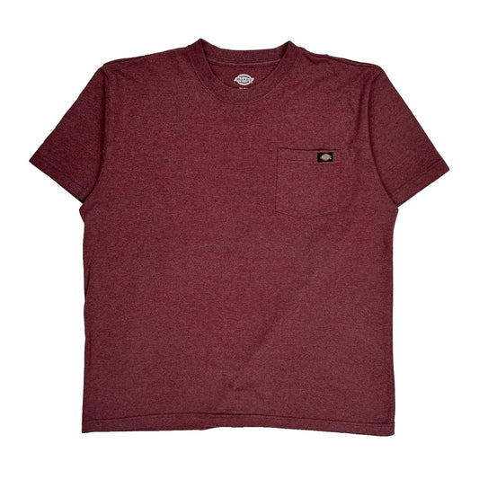 Dickies T-Shirt - XL Burgundy Cotton Blend