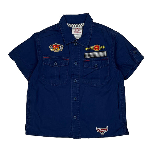 Age 4 Disney Piston Cup Short Sleeve Shirt - XS Blue Cotton