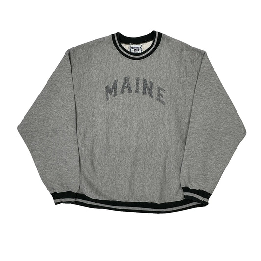 Maine Lee College Sweatshirt - Large Grey Cotton