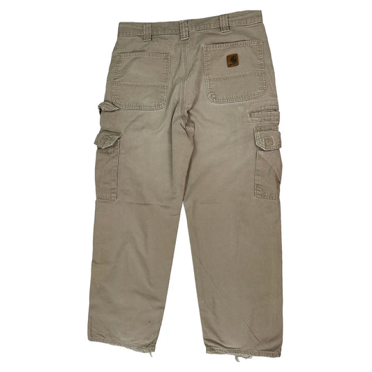 Carhartt Cargo Trousers - 32W 27L Beige Cotton