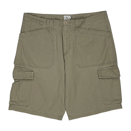 Calvin Klein Cargo Shorts - 34W 10L Khaki Cotton