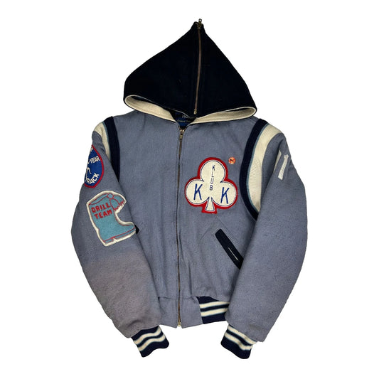 Holloway College Varsity Jacket - Medium Blue Wool Blend
