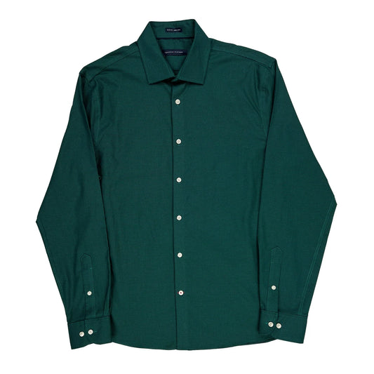 Tommy Hilfiger Slim Fit Shirt - Large Green Cotton