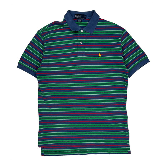 Polo By Ralph Lauren Striped Polo Shirt - Medium Multicoloured Cotton