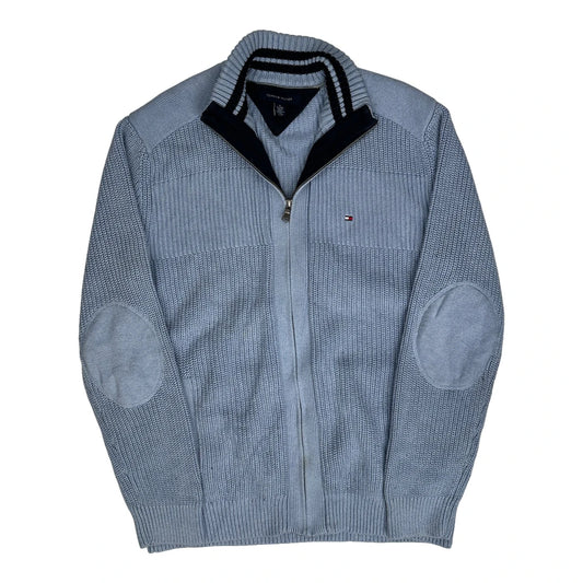 Tommy Hilfiger Zip Up - XL Blue Knitted