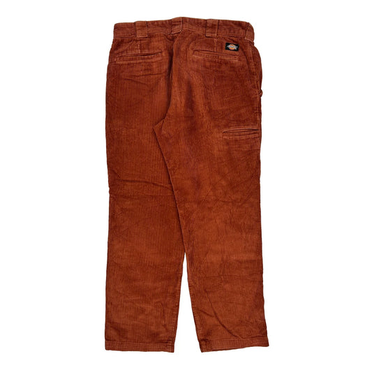 Dickies Double Knee Cord Trousers - 33W 30L Brown Corduroy