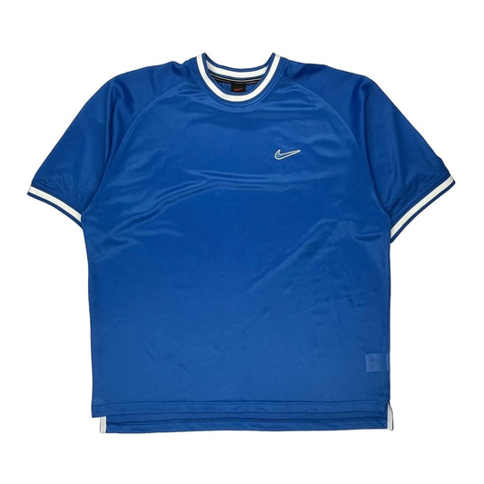 Nike Football Shirt - Large Blue Polyester