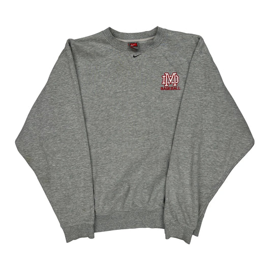 Baseball Nike Sweatshirt - Medium Grey Cotton Blend