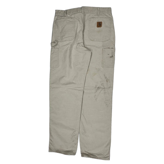 Carhartt Carpenter Trousers - 36W 31L Beige Cotton