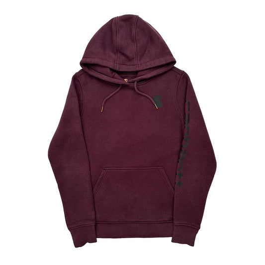 Carhartt Hoodie - Small Burgundy Cotton