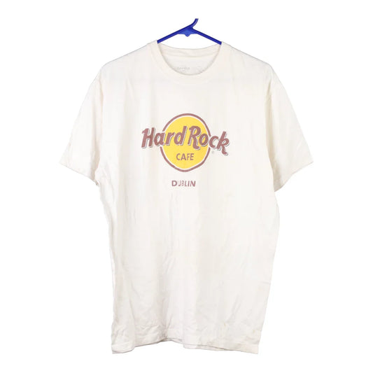 Vintage white Dublin  Hard Rock Cafe T-Shirt - mens large