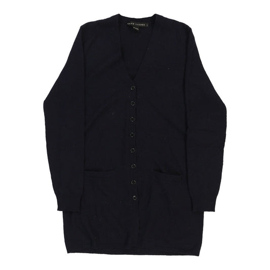 Vintage Black Label Ralph Lauren Cardigan - Large Navy Cashmere