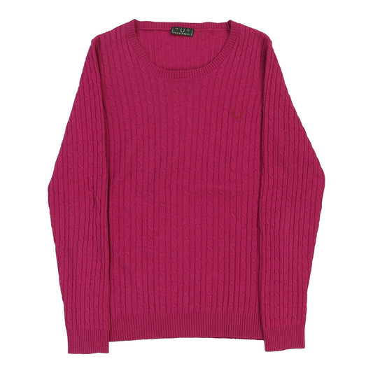 Vintage Fred Perry Jumper - Large Pink Wool Blend