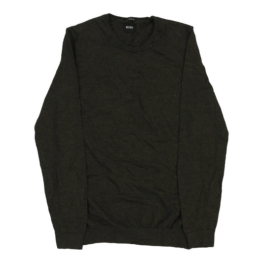 Vintage Hugo Boss Slim Fit Jumper - Large Khaki Wool