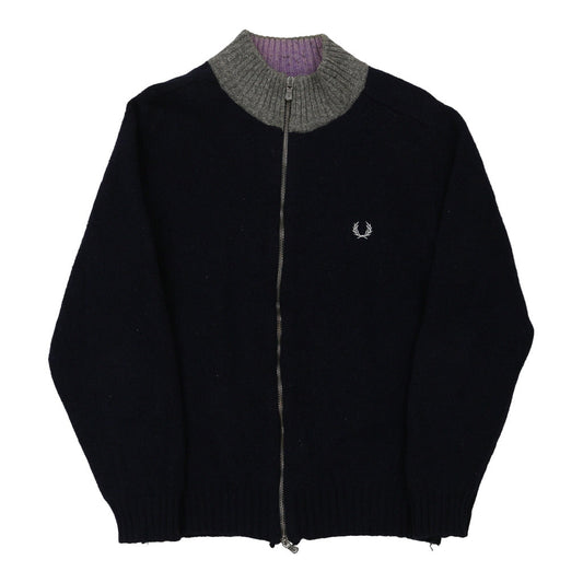 Vintage Fred Perry Zip Up - XL Black Wool