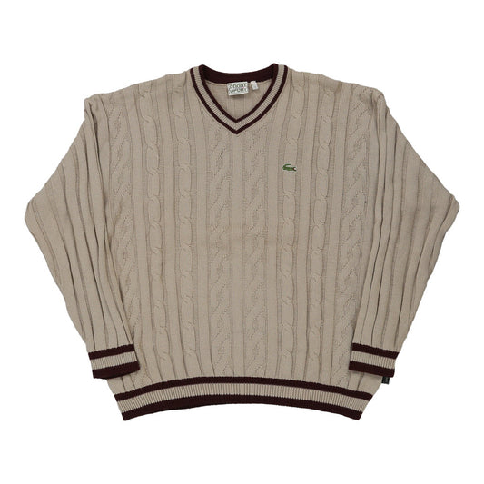 Vintage Lacoste Jumper - XL Brown Cotton Blend