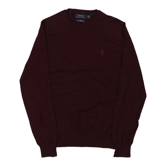 Vintage Ralph Lauren Jumper - Large Burgundy Wool Blend